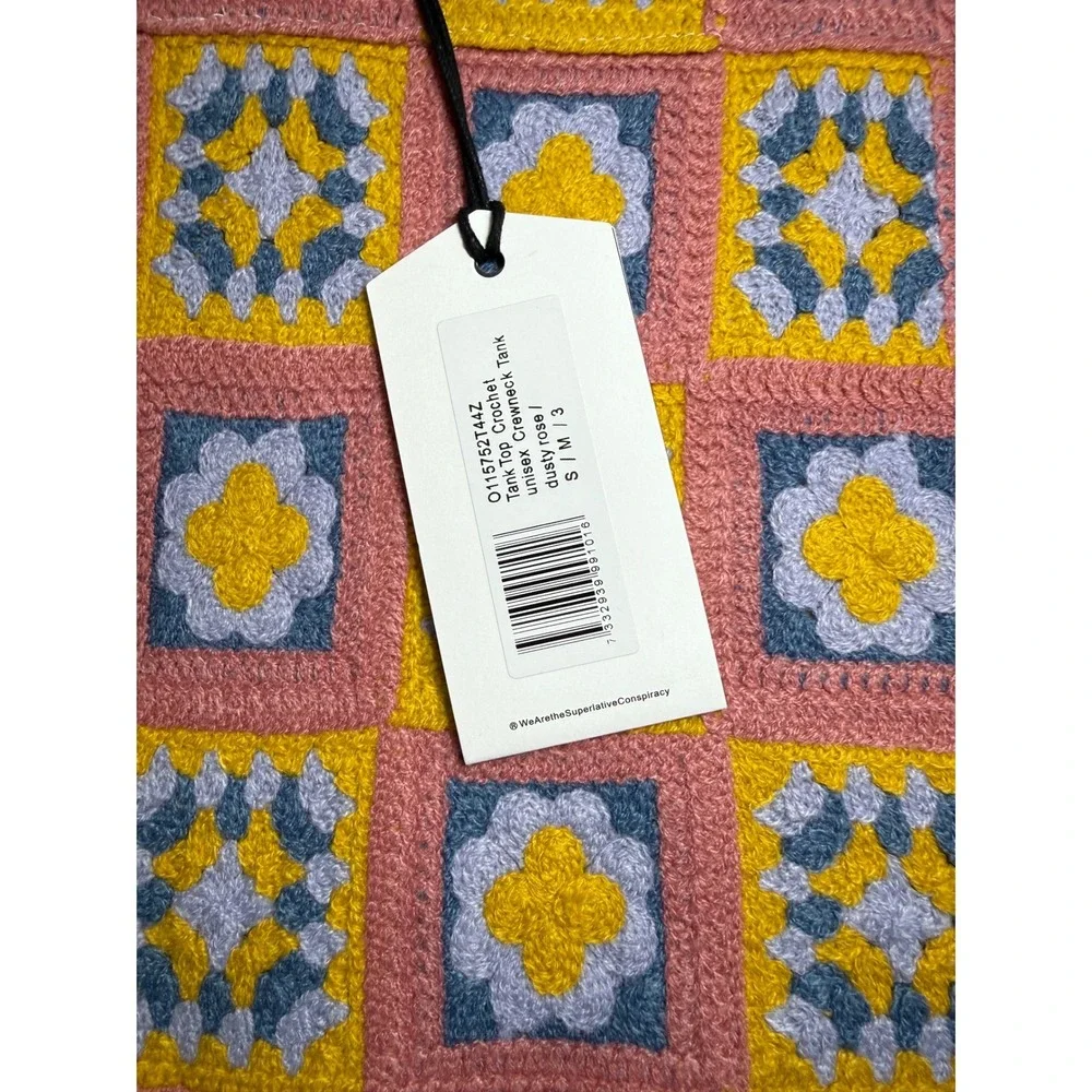 WeSC Crochet Sweater Vest Men S / Women M Granny Square Cottagecore Grandmacore